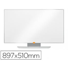Pizarra blanca nobo magnetica acero vitrificado widescreen 40" con bandejas para rotuladores 510x15x898 mm