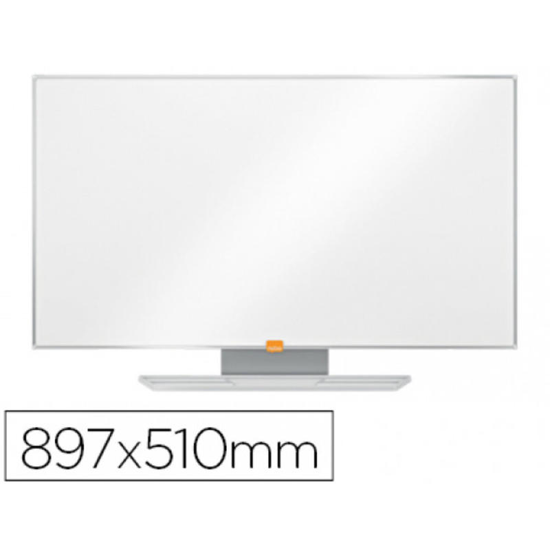 Pizarra blanca nobo magnetica acero vitrificado widescreen 40" con bandejas para rotuladores 510x15x898 mm