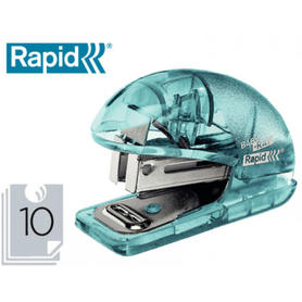Grapadora rapid mini baby ray colour ice f4 capacidad 10 hojas usa grapas 24/6 y 26/6 color verde en blister