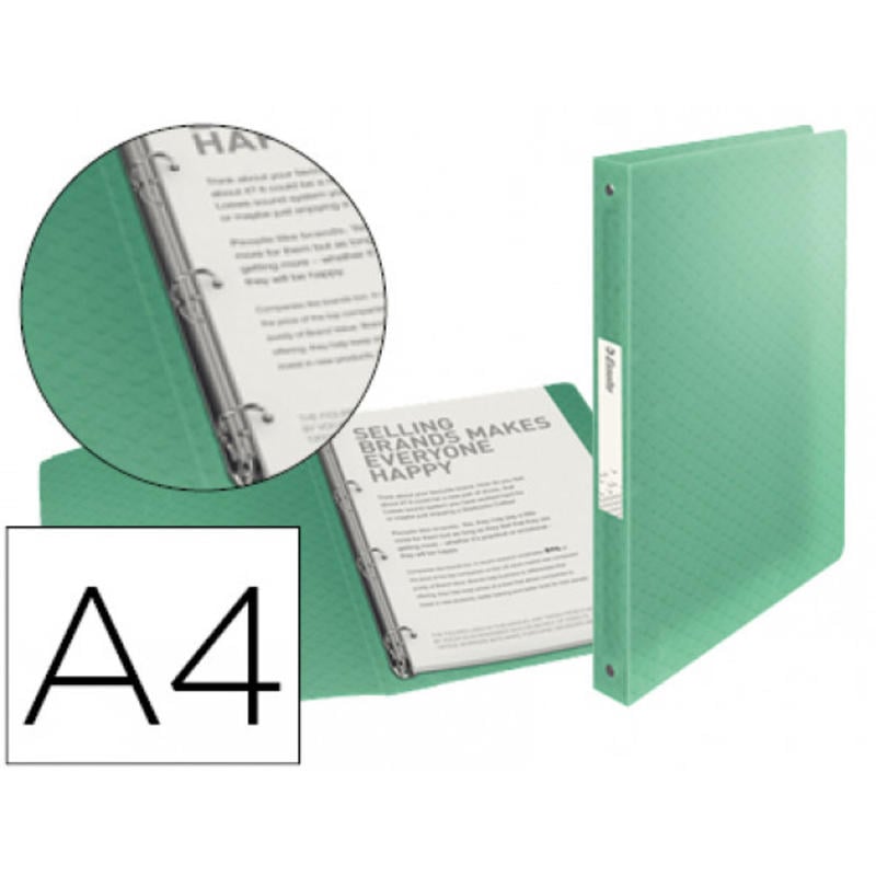 Carpeta esselte 4 anillas 25 mm din a4 colour ice polipropileno color verde