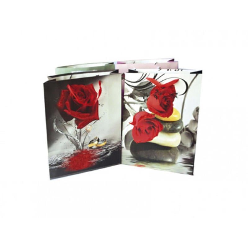 Bolsa para regalo arguval grande rosas 40x30x12 cm