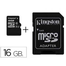 Memoria sd micro kingston 16 gb canvas select clase 10 con adaptador