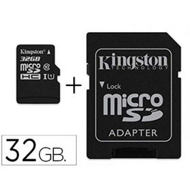 Memoria sd micro kingston 32 gb canvas select clase 10 con adaptador