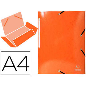 Carpeta exacompta iderama gomas carton laminado 425 gr tres solapas din a4 naranja