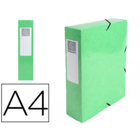 Carpeta de proyecto exacompta iderama carton lustrado plastificado din a4 lomo 80 mm verde anis