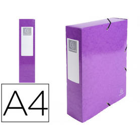 Carpeta de proyecto exacompta iderama carton lustrado plastificado din a4 lomo 80 mm violeta