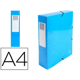 Carpeta de proyecto exacompta iderama carton lustrado plastificado din a4 lomo 80 mm azul claro