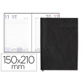 Agenda encuadernada liderpapel corfu 15x21 cm 2020 dia pagina color negro papel 60 gr