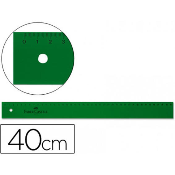 Regla faber 40 cm plastico verde