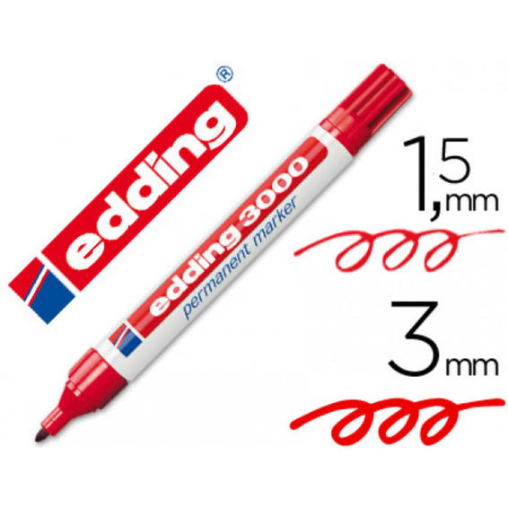 Compra Rotulador edding marcador permanente 300 rojo punta redonda 1,5-3 mm