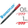 Rotulador lumocolor retroproyeccion punta de fibrapermanente 317-2 rojo punta media redonda 0.8-1 mm