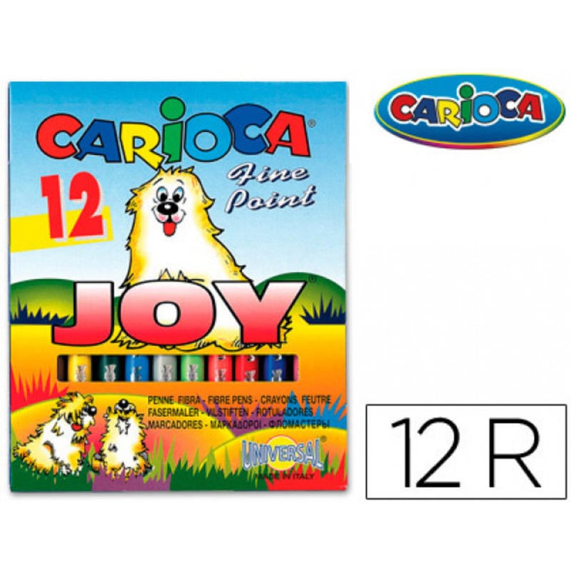 CARIOCA - 12 rotuladores de colores de punta fina 