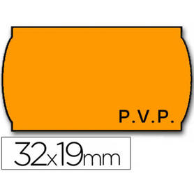 Etiquetas meto onduladas 32 x 19 mm pvp fn. adh 2 -fluor naranja -rollo 1000 etiquetas