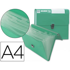 Carpeta beautone clasificador fuelle 32173 polipropileno din a4 verde sin asa superline 8 departamentos