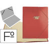 Carpeta de gomas Saro folio con 12 departamentos de cartón de color rojo