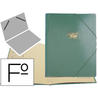 Carpeta de gomas Saro folio con 12 departamentos de cartón de color verde