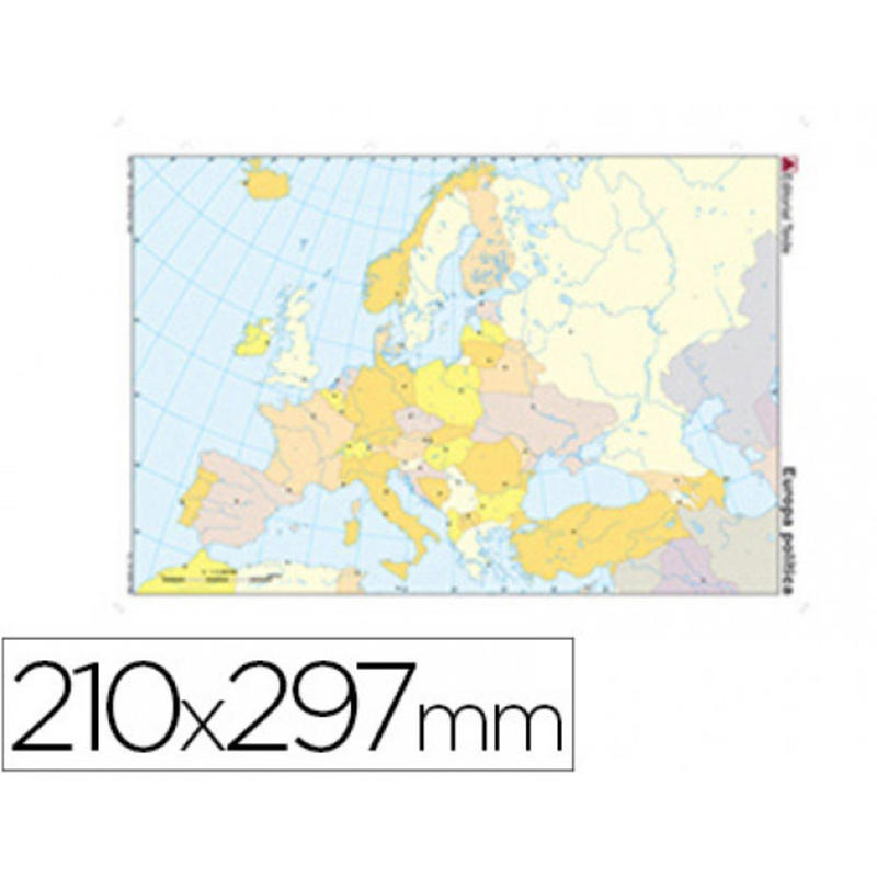Mapa mudo color din a4 europa -politico