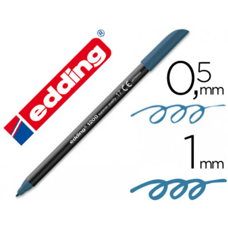 Rotulador edding punta fibra 1200 azul acero n.17 -punta redonda 0.5 mm