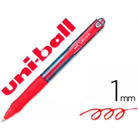Boligrafo uni-ball laknock sn-100 retractil color rojo