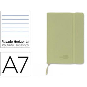 Libreta liderpapel simil piel a7 120 hojas 70g/m2 horizontal sin margen verde