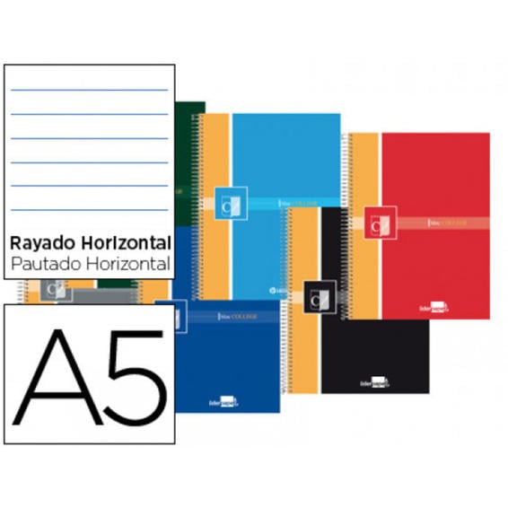 Cuaderno espiral liderpapel a5 140h horizontal pefc paper tforrada college colores surtidos extrasatinado papel 80 gr r