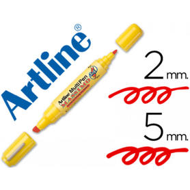 Rotulador artline multipen emp-25 rojo doble punta punta biselada 5 mm punta redonda 2 mm