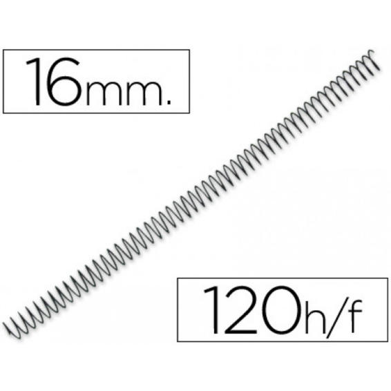 Espiral metalico yosan negro paso 56 4:1 16 mm calibre 1,20 mm