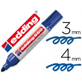 Rotulador edding punta fibra permanente 550 azul n.3 -punta redonda