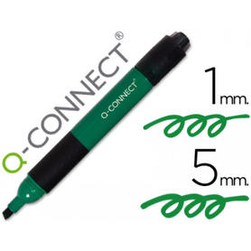 Rotulador q-connect marcador permanente verde punta biselada 5 mm
