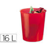 Papelera plastico q-connect rojo translucido 16 litros - KF15259