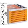 Fichero cajones de sobremesa q-connect 37x30,5x21,5 cm bandeja organizadora superior 6 cajones naranja translucido - KF18435