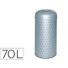 Papelera metalica perforada con cubo interior 390x850 mm