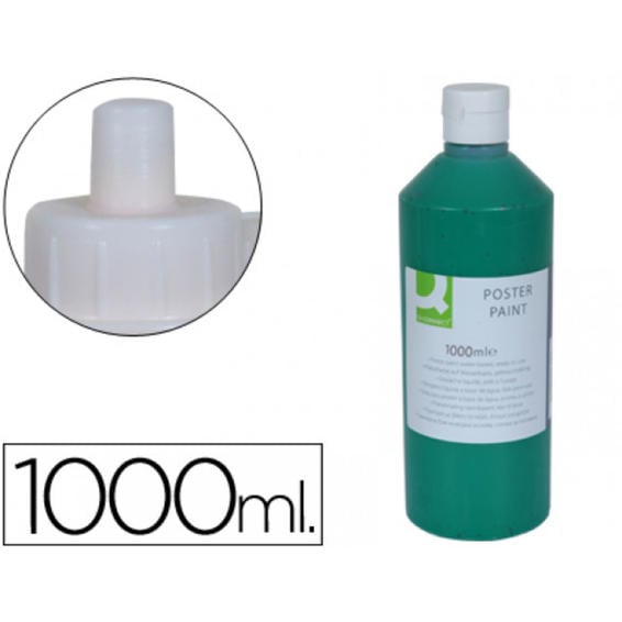 Tempera escolar q-connect 1000 ml verde oscuro