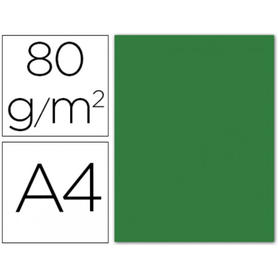 Papel color liderpapel a4 80g/m2 verde acebo paquete de 15