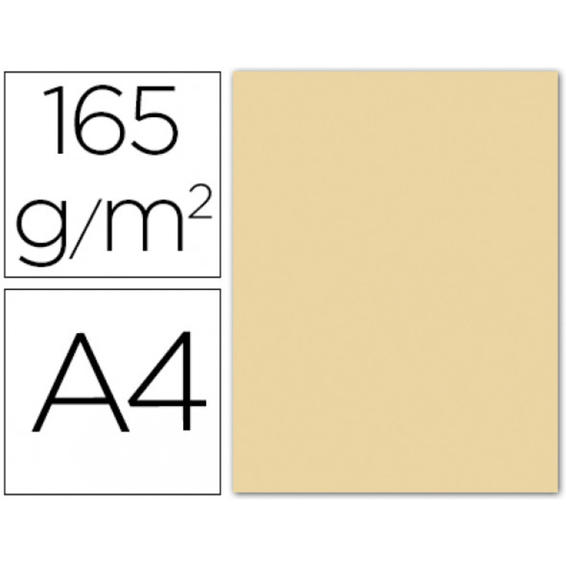 Papel color liderpapel a4 165g / m2 crema paquete de 9