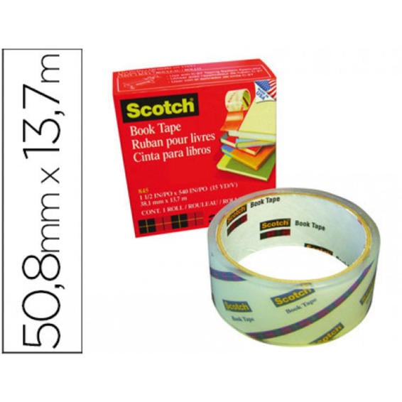 Cinta adhesiva scotch 845 book tape 50,8mmx13,7 mt