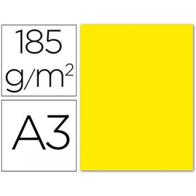 Cartulina guarro din a3 amarillo fluorescente 185 gr paquete 50 h