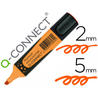 Rotulador q-connect fluorescente naranja premium punta biselada con sujecion de caucho - KF16039