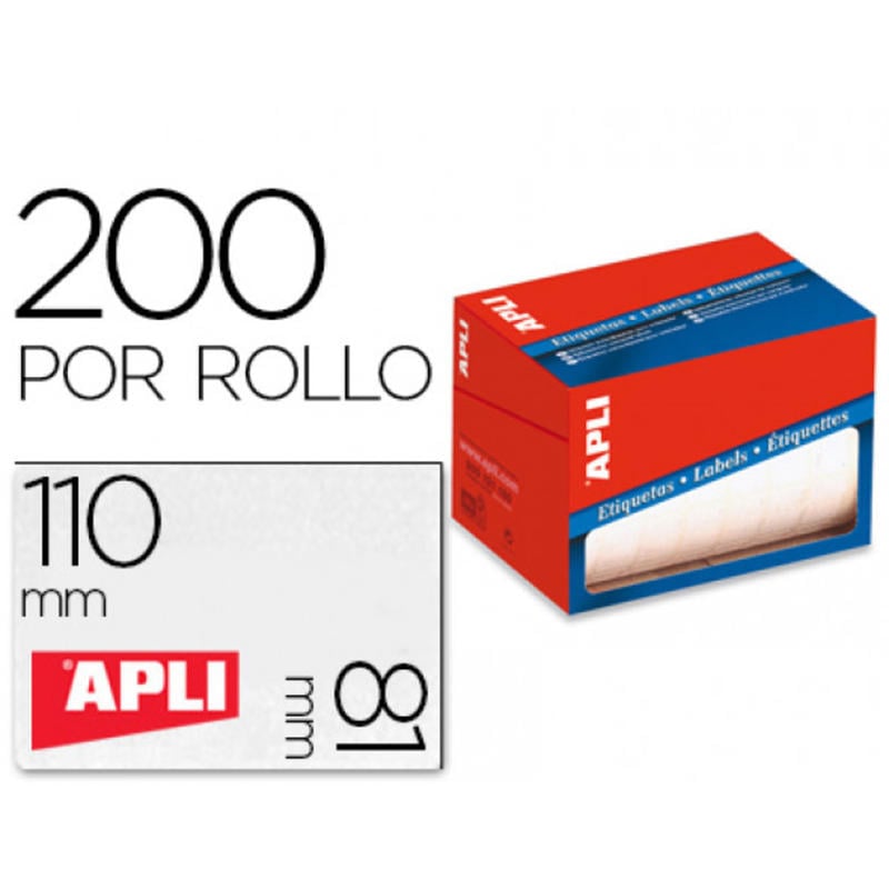 Etiqueta adhesiva apli 1705 tamaño 81x110 mm en rollo de 200 unidades