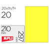 Etiqueta adhesiva impresora Apli 210x297mm permanente rectangular amarillo 20 etiquetas en 20 hojas din a4