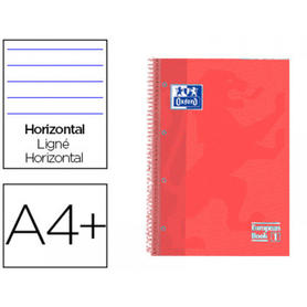 Cuaderno espiral oxford ebook 1 tapa extradura din a4+ 80 h horizontal coral touch