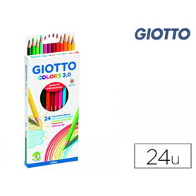 Lapices de colores giotto colors 3.0 caja carton de 24 lapices colores surtidos