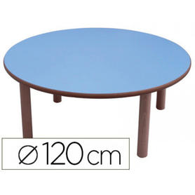 Mesa redonda mobeduc talla 0 tapa en laminado y mdf patas en madera de haya. diametro 120 cm talla 0-3