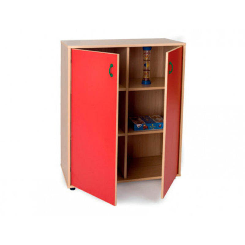 Mueble madera mobeduc intermedio armario 6 casillas haya/blanco 90x112x40 cm