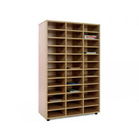 Mueble madera mobeduc medio 36 casillas haya/blanco 90x147x40 cm