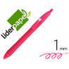 Boligrafo liderpapel gummy touch retractil 1,0 mm tinta rosa - BO11