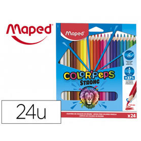 Lapices de colores maped colorpeps strong estuche 24 unidades colores surtidos