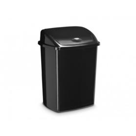 Papelera contenedor cep plastico con tapa balancin 50 litros color negro / negro 685x405x310 mm