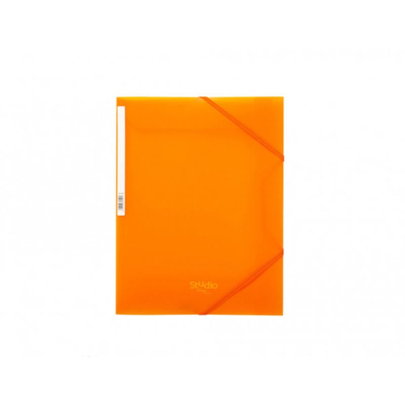 Carpeta pardo gomas solapas polipropileno color naranja