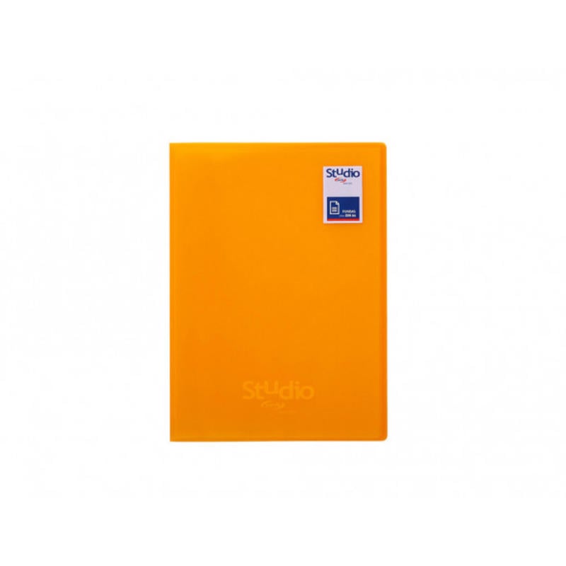 Carpeta pardo escaparate 40 fundas polipropileno con gomas personalizable color naranja